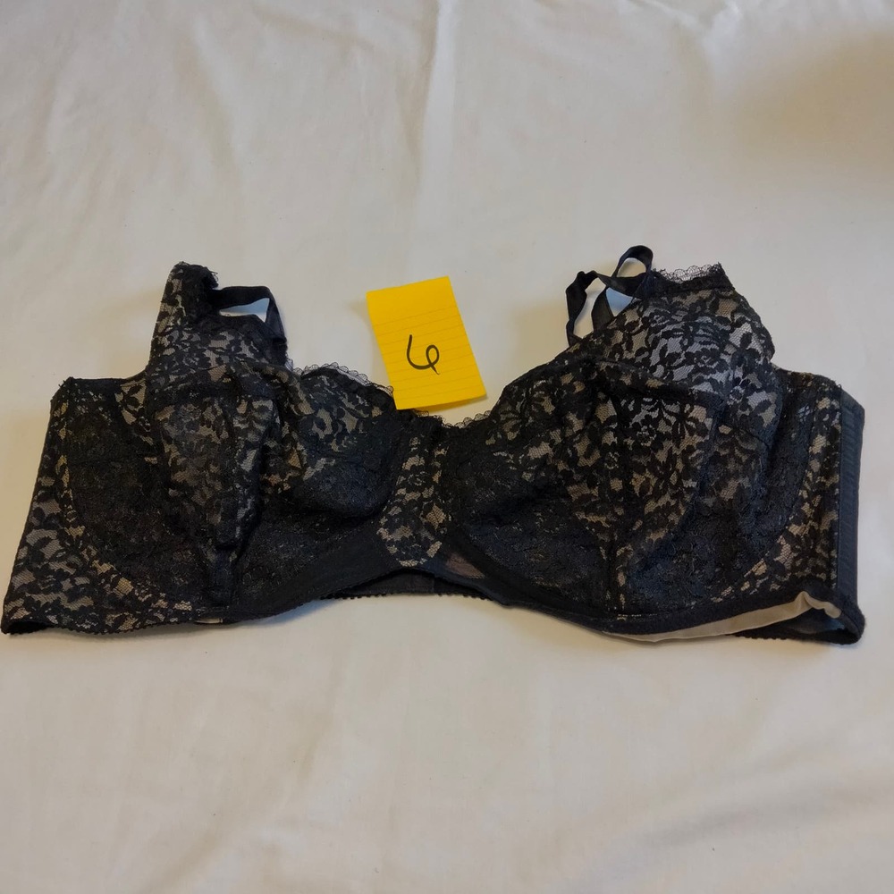 Charmode Feather Lift Vintage Black Lace Bra 42 D